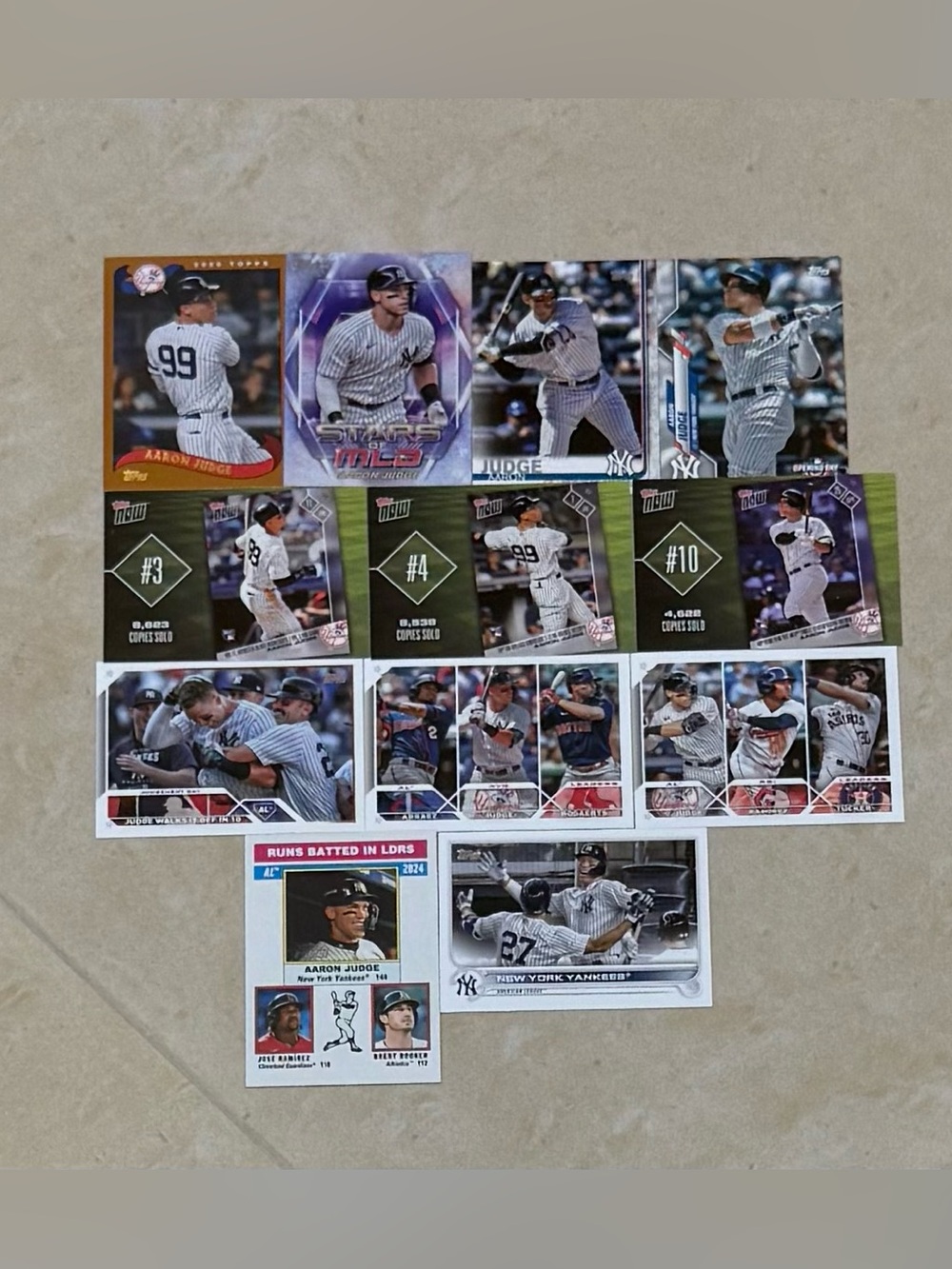 2018-2025 Topps Aaron Judge Baseball Card Collection - 12 cards New York Yankees